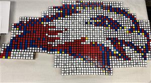  Hilltop Second Graders Create Rubik's Cube Mosaic of School Mascot